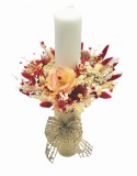 Lumanare Nunta sau Botez Eventissimi, Flori uscate, Traditionala, Rosu, Eventissimi&reg;