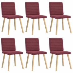 vidaXL Scaune de bucătărie pivotante, 6 buc., roșu vin, textil 3315547