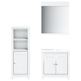 Set mobilier baie, 3 piese, &bdquo;BERG&rdquo;, alb, lemn masiv de pin