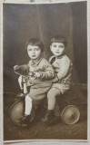 Copii cu tricicleta, 1928// foto tip CP