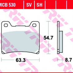 Set placute frana TRW MCB530 - Yamaha TZR 125 - FZ - FZR 400-750 - XJ - XJR 400-1300 - XV Virago 1100 - YZF 600-1000 Thunder