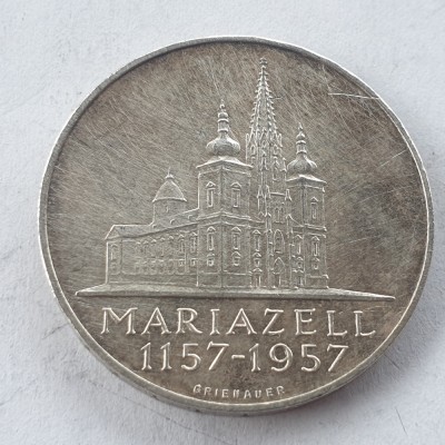Austria 25 schilling 1957 argint foto