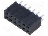 Conector şiruri pini mamă 12 PIN 2mm aurit THT soclu drept SAMTEC