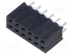 Conector şiruri pini mamă 12 PIN 2mm aurit THT soclu drept SAMTEC