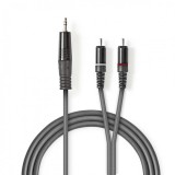 Cablu audio jack stereo 3.5mm la 2 x RCA T-T 3m, Nedis COTH22200GY30