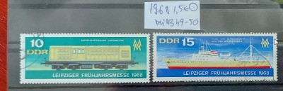 TS21 - Timbre serie DDR - 1968 Trenuri - Vapor Maritim Mi1349-50 foto