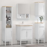Cumpara ieftin Set de mobilier pentru baie FLORO 4 buc. Alb Lemn de pin masiv