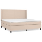 Cumpara ieftin Pat continental cu saltea, cappuccino, 200x200 cm, piele eco