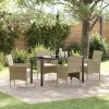 VidaXL Set de masă pentru grădină cu pernă 5 pcs Bej Rattan poli 3379740
