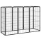 vidaXL ?arc caini 8 panouri, negru 50x100 cm o?el vopsit electrostatic