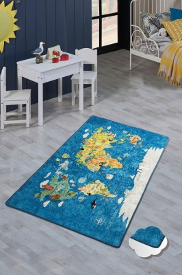 Covor de Copii World Map, Multicolor, 190x140 cm foto