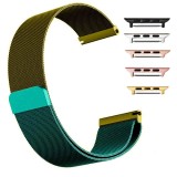 Curea otel, Milanese Loop Slim, compatibila cu Apple Watch 10, 46mm, Green Mix
