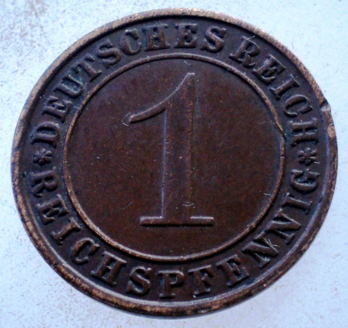 7.642 GERMANIA WEIMAR 1 REICHSPFENNIG 1936 A
