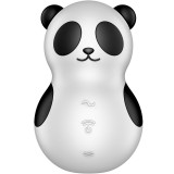 Satisfyer Air Pulse-Pocket Panda Stimulator si Vibrator Negru si