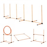 PawHut Set de Antrenament pentru C&acirc;ini Nivel &Icirc;ncepători, Echipament Dresaj din ABS/PE/PVC, Portocaliu, Ușor de Asamblat | Aosom Romania