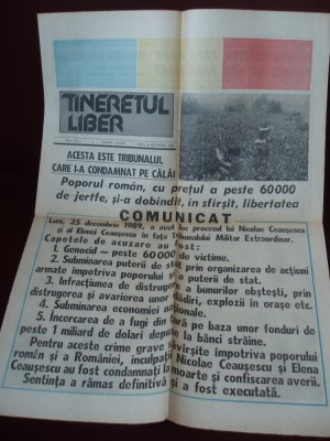 ZIAR TINERETUL LIBER - 26 DECEMBRIE 1989 , AN 1, NR 5, C37 foto