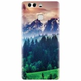 Husa Silicon Huawei P9 Plus - Forest Hills, Snowy Mountains, Sunset Clouds - Protectie Telefon Premium