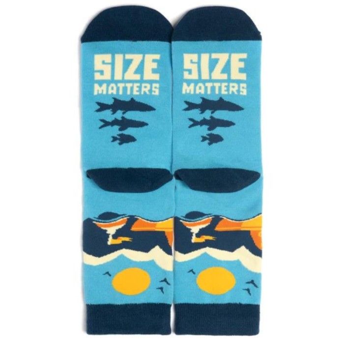 Sosete, amuzante, pentru pescari, Size matters, Marime universala: 40-44, confort desavarsit si previn aparitia mirosurilor neplacute