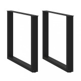 VidaXL Picioare de masă &icirc;n formă de U, 2 buc., negru, 90x(72-73) cm, oțel