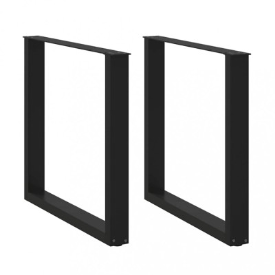 vidaXL Picioare de masă &amp;icirc;n formă de U, 2 buc., negru, 90x(72-73) cm, oțel foto