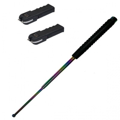 Set doua Lanterne cu Electrosoc si Baston profesional 63 cm ems-2783 foto