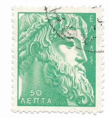 Grecia - Arta antica - Valori si culori noi - 1958, valoare obliterata foto
