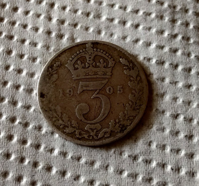 Marea Britanie - 3 Pence 1905 - Argint foto