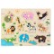 Joc educativ tip Puzzle din lemn cu maner Animale Jungla - MW-5 Animale Jungla