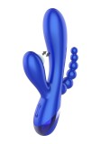 Vibrator Xocoon Triple Love Albastru, Silicon Medical, 3 Puncte Stimulare Simultana, Reincarcabil USB, Waterproof