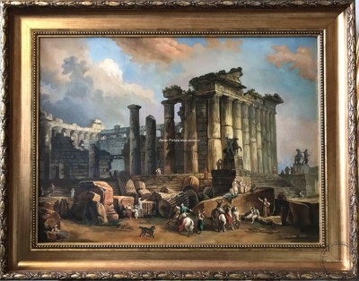 RUINE ANTICE PRIMAVARA ACROPOLA RUINE ROMANE, PEISAJ 91&amp;times;73 CM foto