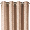 Perdea Decorativă, Taupe Shiny, Semitransparentă, Inele Metalice, Poliester, Dimensiuni 140x250cm, Oem
