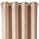 Perdea Decorativă, Taupe Shiny, Semitransparentă, Inele Metalice, Poliester, Dimensiuni 140x250cm, Oem