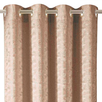 Perdea Decorativă, Taupe Shiny, Semitransparentă, Inele Metalice, Poliester, Dimensiuni 140x250cm foto