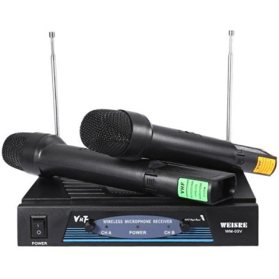 Set microfoane wireless VHF Weisre WM-03V, 50 m foto