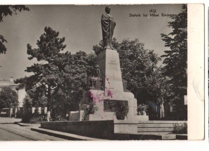 CPIB 21226 CARTE POSTALA - IASI. STATUIA LUI MIHAI EMINESCU, RPR