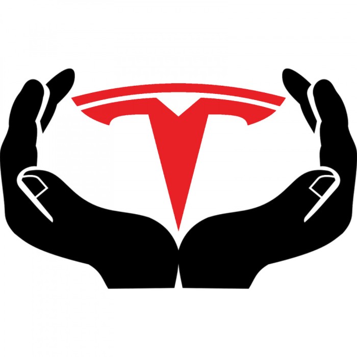 Sticker Auto , zIn My Hands is Tesla, , Autocolant Personalizat din Folie Oracal