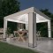 Gossi pavilion cu acoperis dublu &amp; siruri de lumini led, alb, 3x3 m