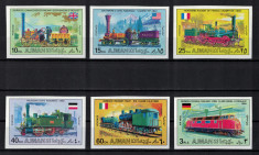 AJMAN 1971 - Locomotive / serie completa MNH foto