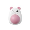 Jucarie interactiva Model Ursulet pentru pisicute cu minge rotativa 360&deg; din iarba Catnip, 4.3 x 6 cm, Roz