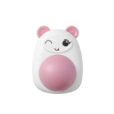 Jucarie interactiva Model Ursulet pentru pisicute cu minge rotativa 360&deg; din iarba Catnip, 4.3 x 6 cm, Roz