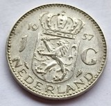 421. Moneda Olanda 1 gulden 1957 (Piek), Europa