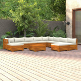 VidaXL Set mobilier grădină cu perne, 11 piese, lemn masiv de acacia