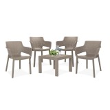 Cumpara ieftin Set mobilier de grădină Roeva 4+1 cappuccino