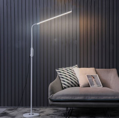 Lampa de podea LED, ajustabila, luminozitate reglabila, 187-206 cm, alba foto