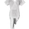 Costum Medical Pe Stil, Alb cu Elastan, Model Marinela - 3XL, 4XL