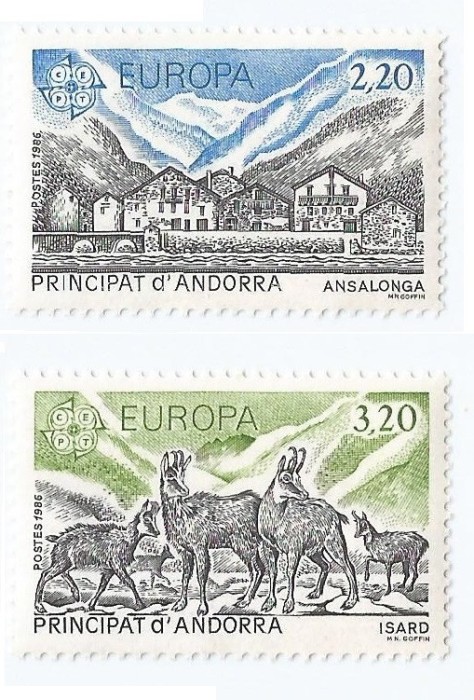 |Andorra, posta franceza, Europa CEPT, 1986, MNH