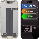 Display cu Touchscreen MP compatibil cu Apple iPhone 17 Air, cu Rama, Versiune Soft OLED FHD 120Hz Diagnostic, Negru