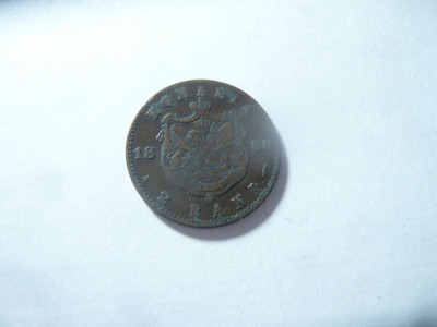 Moneda 2 Bani 1880 Carol I , bronz , cal. ff buna foto