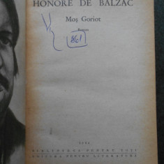 HONORE DE BALZAC - MOS GORIOT (1964, Editie cartonata)