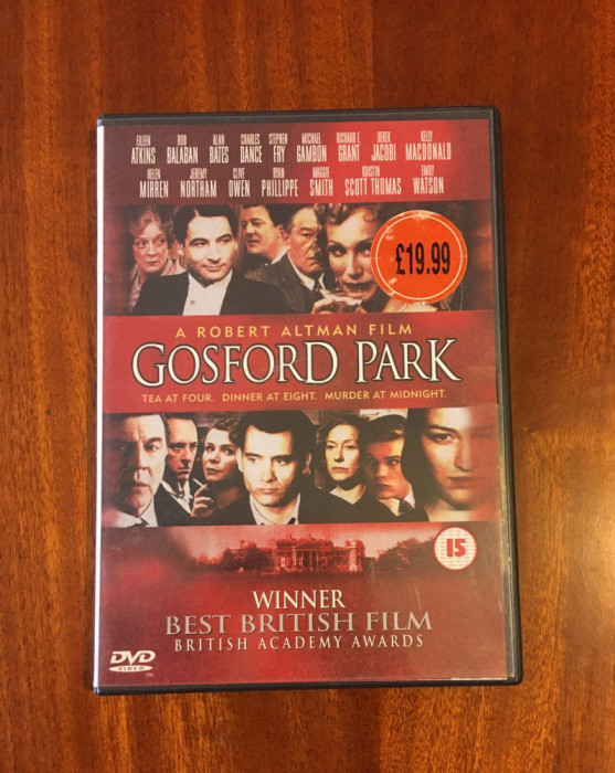 GOSFORD PARK (1 DVD original film UK) - Stare impecabilă!